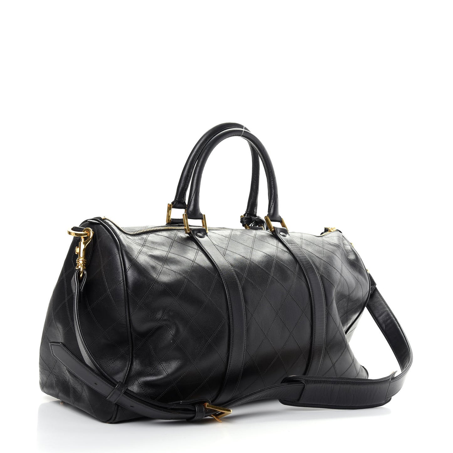 Calfskin Stitched CC Boston Black
