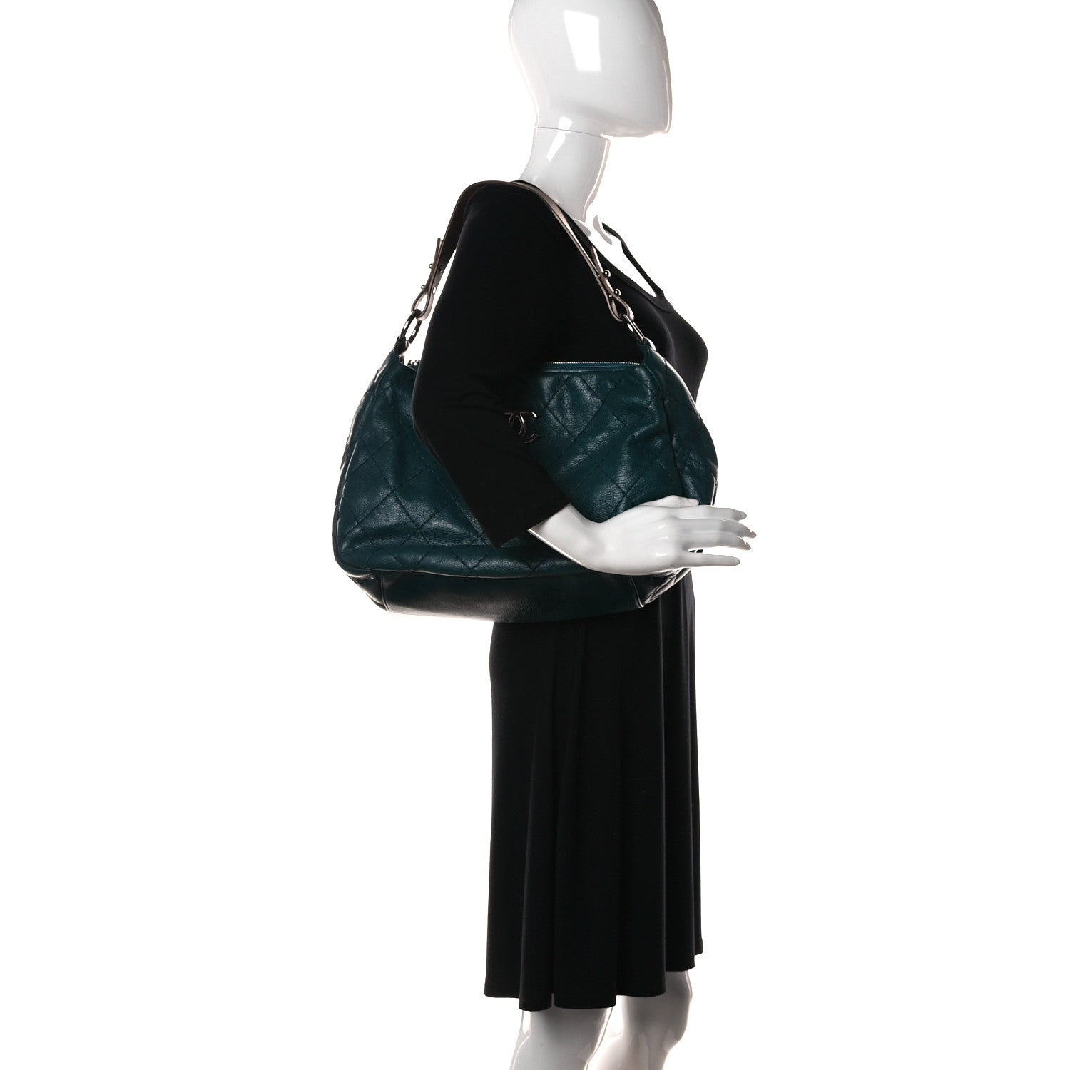 Chanel Glazed Calfskin On The Road Hobo Blue 2 of 10