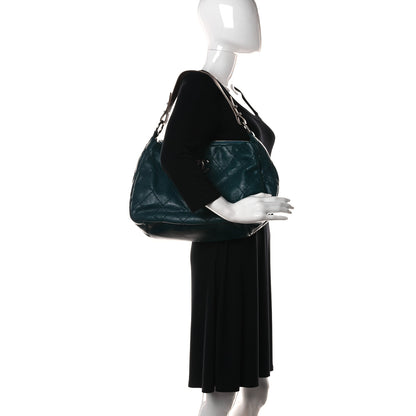Chanel Glazed Calfskin On The Road Hobo Blue 2 of 10