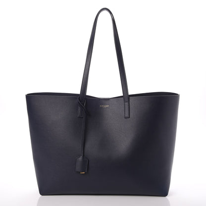 Saint Laurent Calfskin Large Shopping Tote Deep Marine 3 of 10