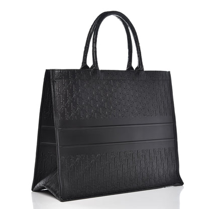 Christian Dior Oblique Calfskin Embossed Book Tote Black 3 of 8