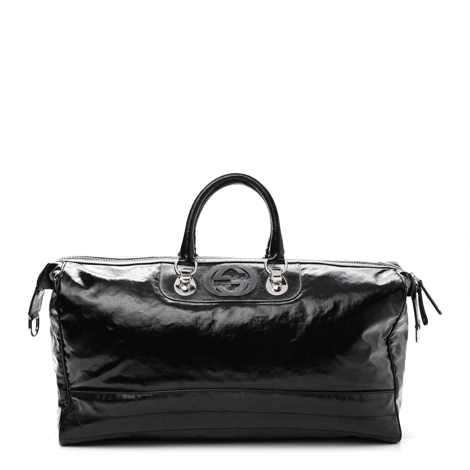 Gucci Patent Interlocking GG Duffle Bag Black 1 of 9