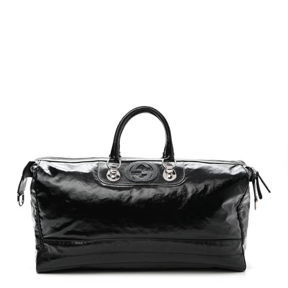 Gucci Patent Interlocking GG Duffle Bag Black 1 of 9
