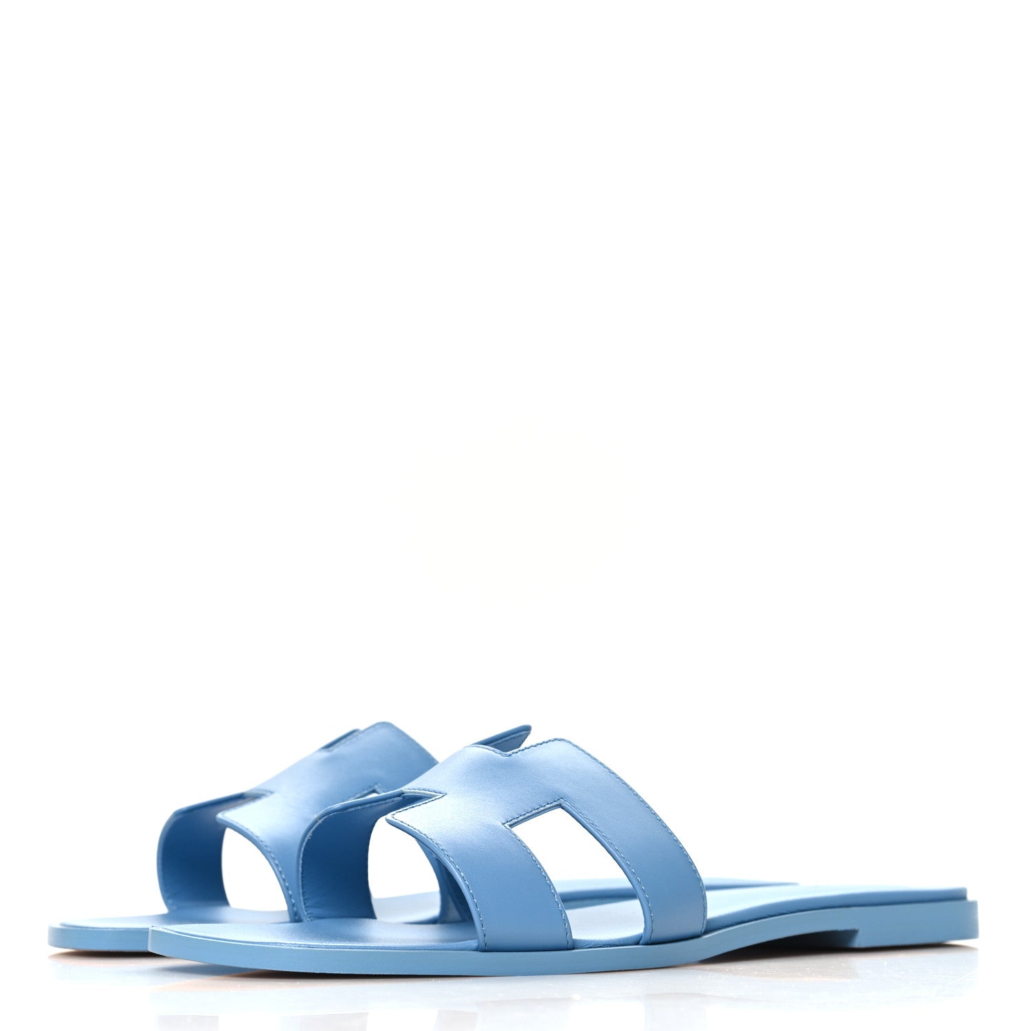 Hermes Box Calfskin Oran Sandals 42 Bleu Cameo 4 of 9