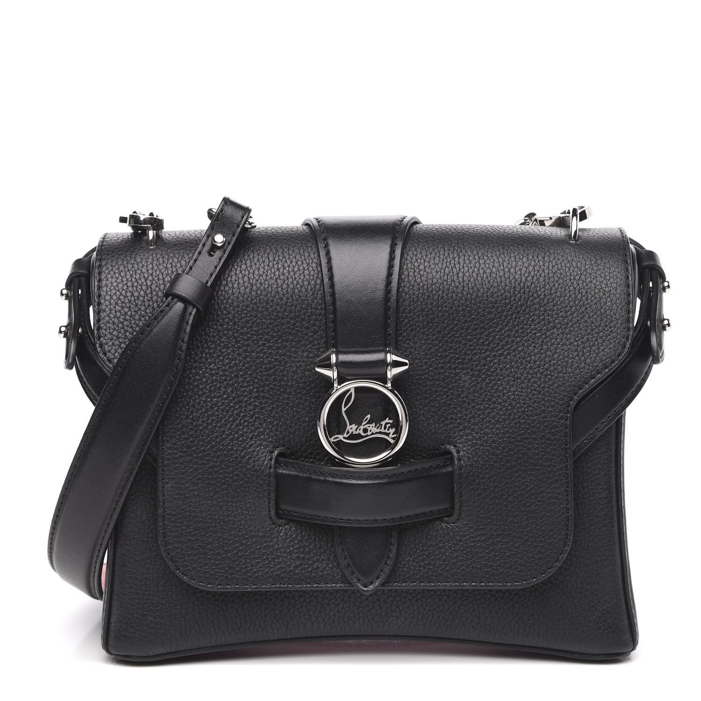 Pebbled Calfskin Small Rubylou Shoulder Bag Black