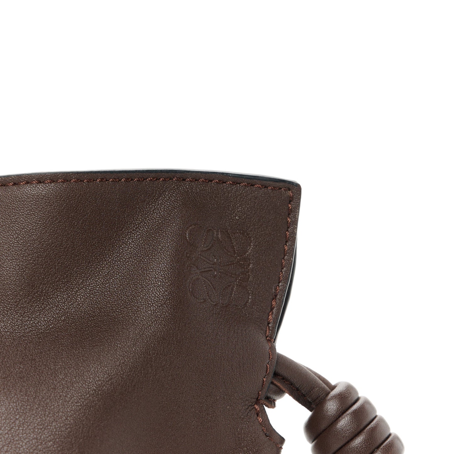 Calfskin Mini Flamenco Knot Clutch Chocolate