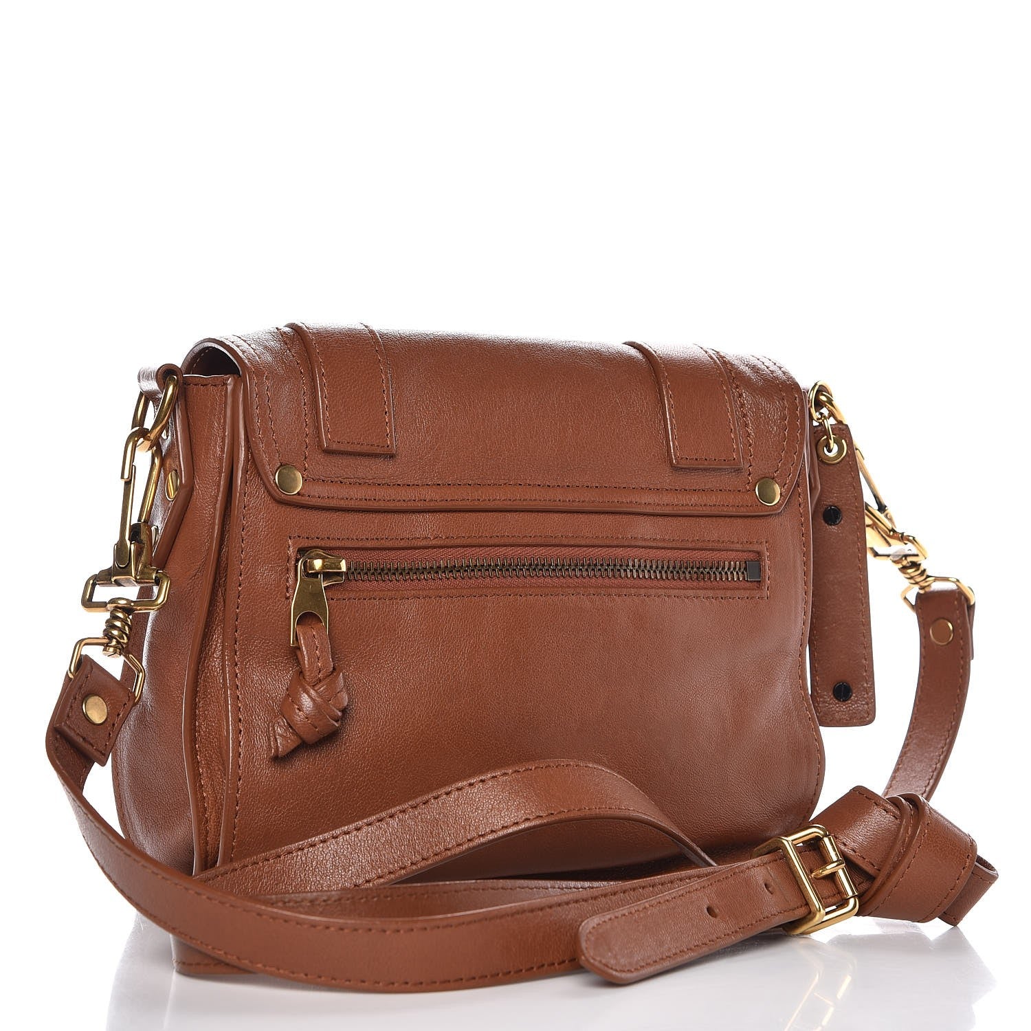 Proenza Schouler Lambskin PS1 Mini Pouch Messenger Saddle 3 of 8
