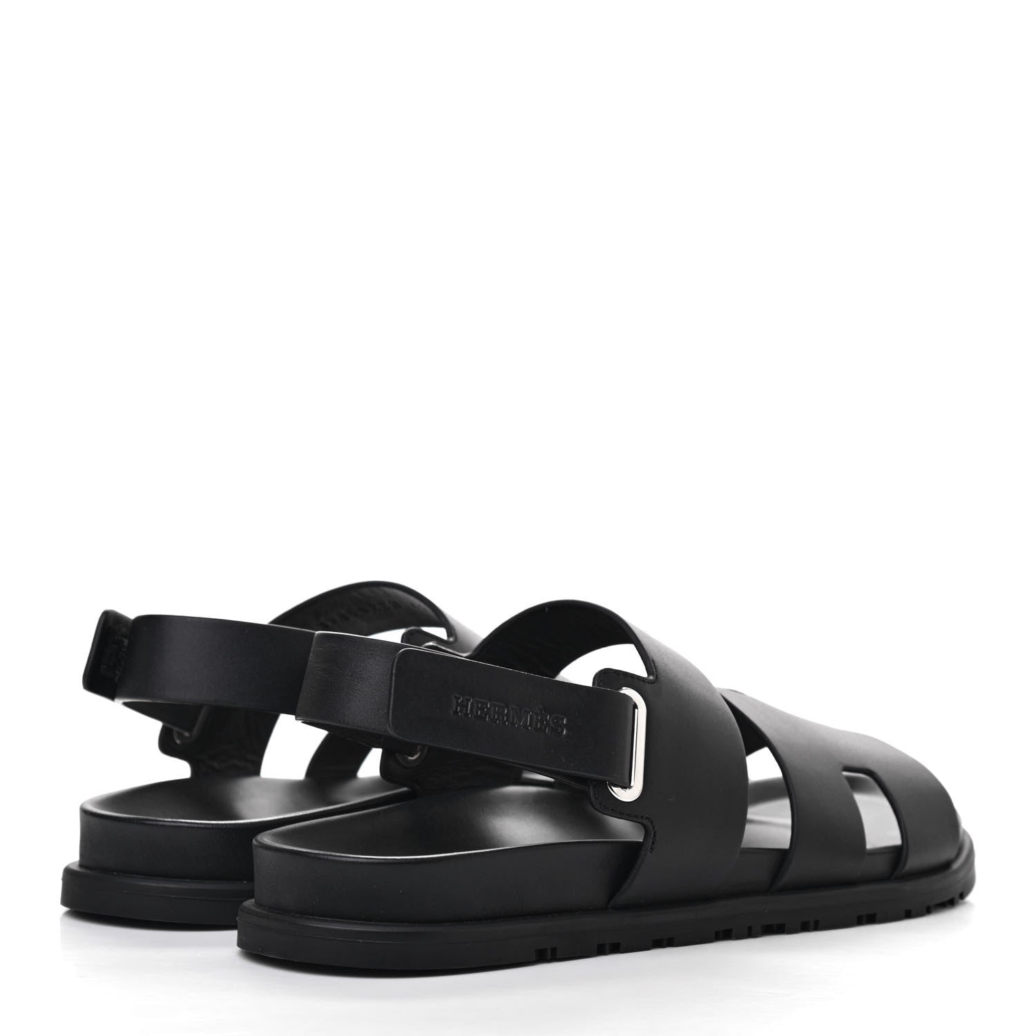 Hermes Calfskin Mens Takara Sandals 42 Black 4 of 8