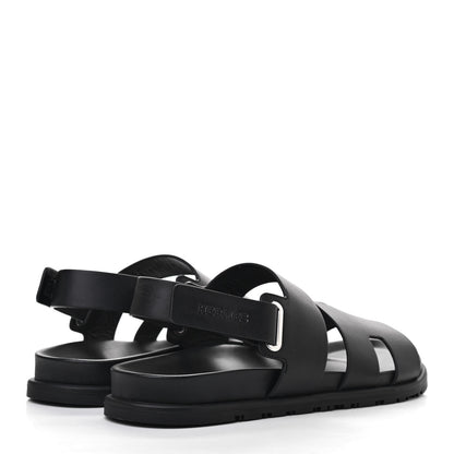 Hermes Calfskin Mens Takara Sandals 42 Black 4 of 8