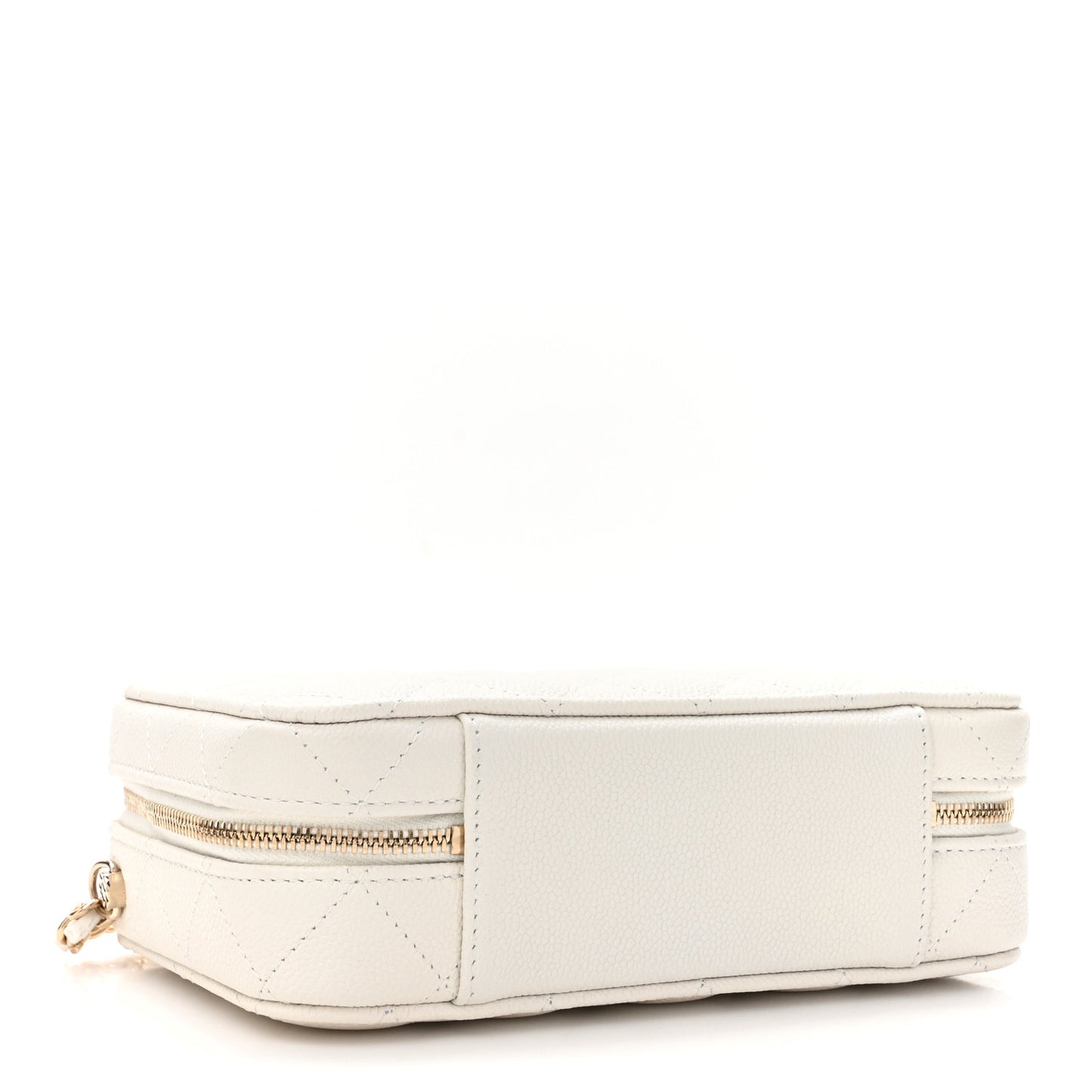 Caviar Quilted Top Handle Vanity Case White