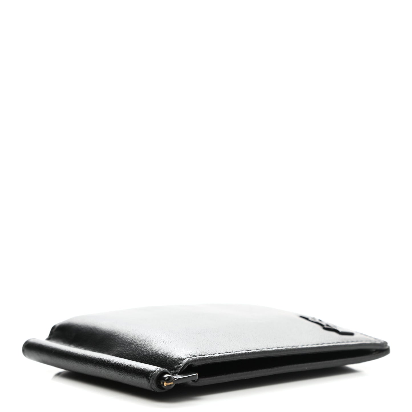 Matte Calfskin Tiny Cassandre Bill Clip Wallet Black