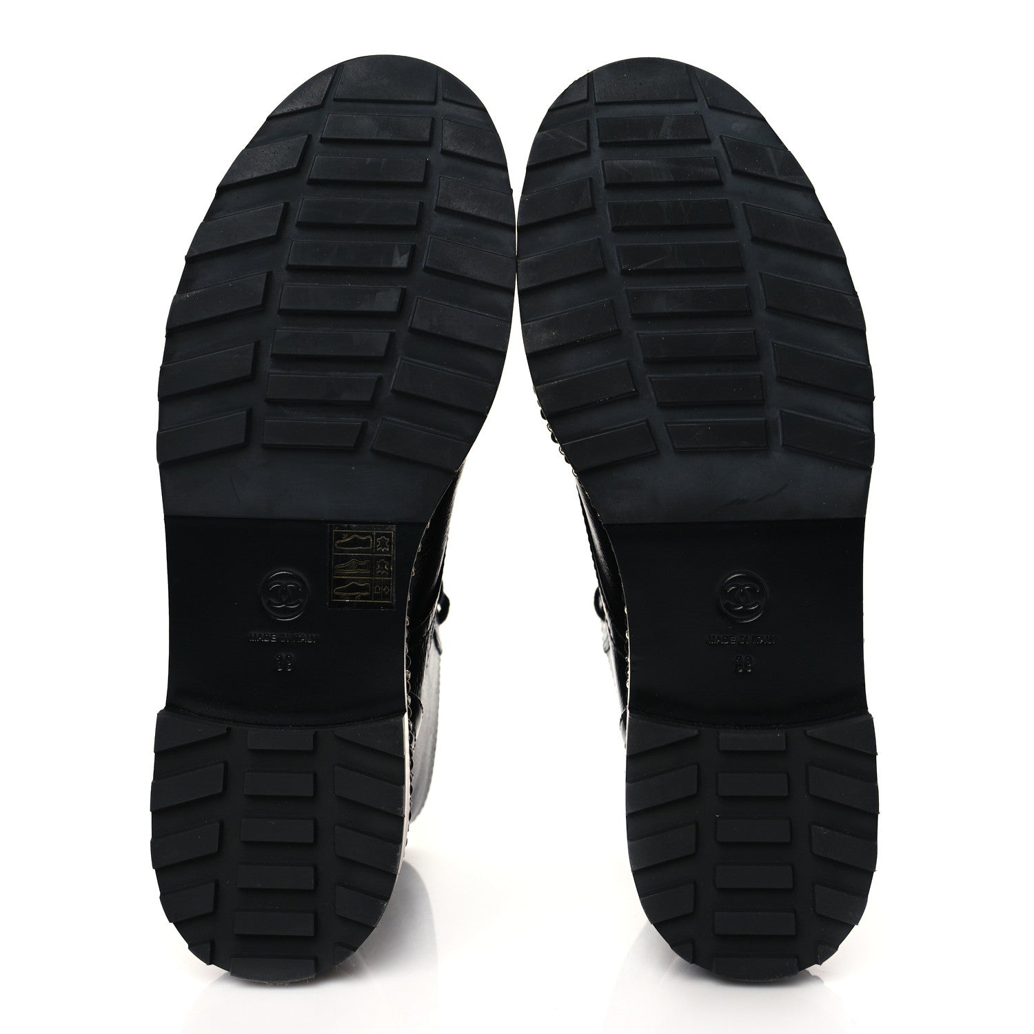 Chanel Crackled Calfskin Velvet Pearl Combat Short Boots 39 Black 5 of 8