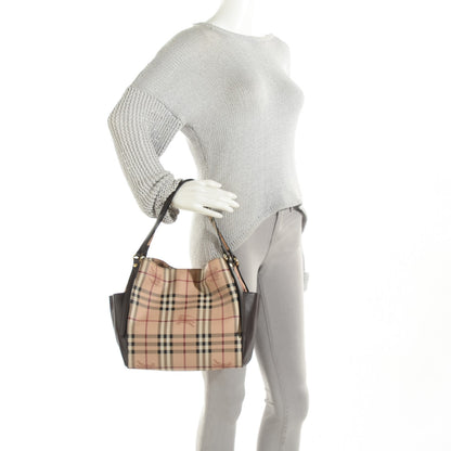 Burberry Haymarket Check Small Canterbury Tote Chocolate 5 of 12