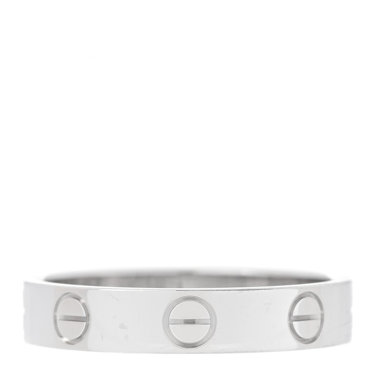 Cartier 18K White Gold 3.5mm LOVE Wedding Band Ring 51 5.75 3 of 5
