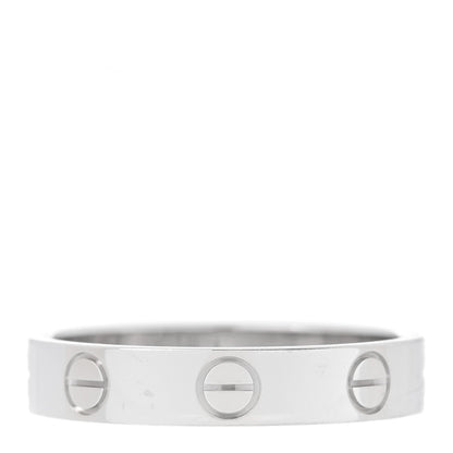 Cartier 18K White Gold 3.5mm LOVE Wedding Band Ring 51 5.75 3 of 5
