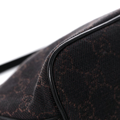 Gucci Denim Monogram Boat Pochette Dark Brown 10 of 15