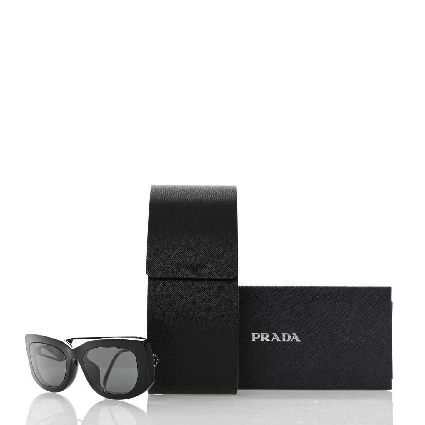 Acetate Sunglasses SPR 14Y Black Slate Gray