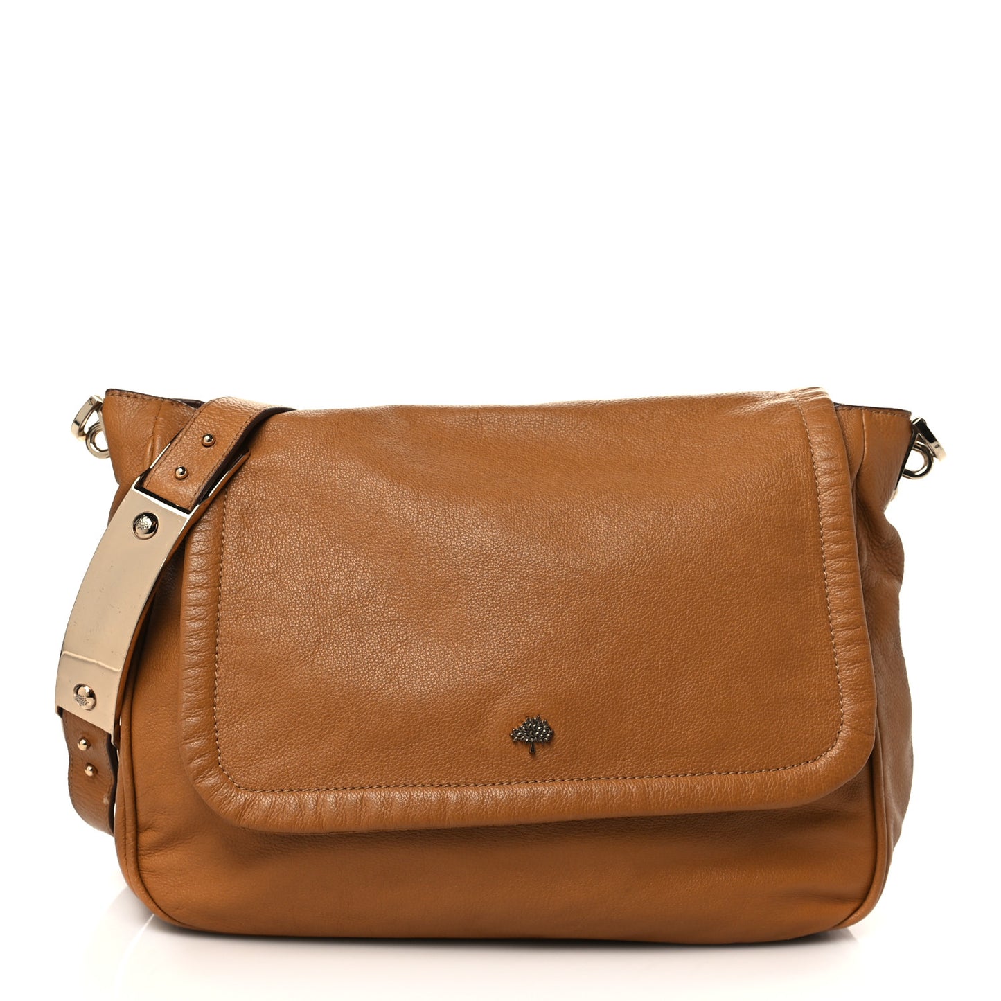 Soft Small Grain Evelina Satchel Oak
