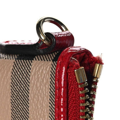 Burberry Haymarket Check Small Peyton Crossbody Clutch Bag Military Red 9 of 13