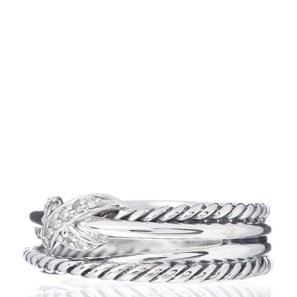 David Yurman Sterling Silver Diamond X Crossover Ring 51 5.75 3 of 5