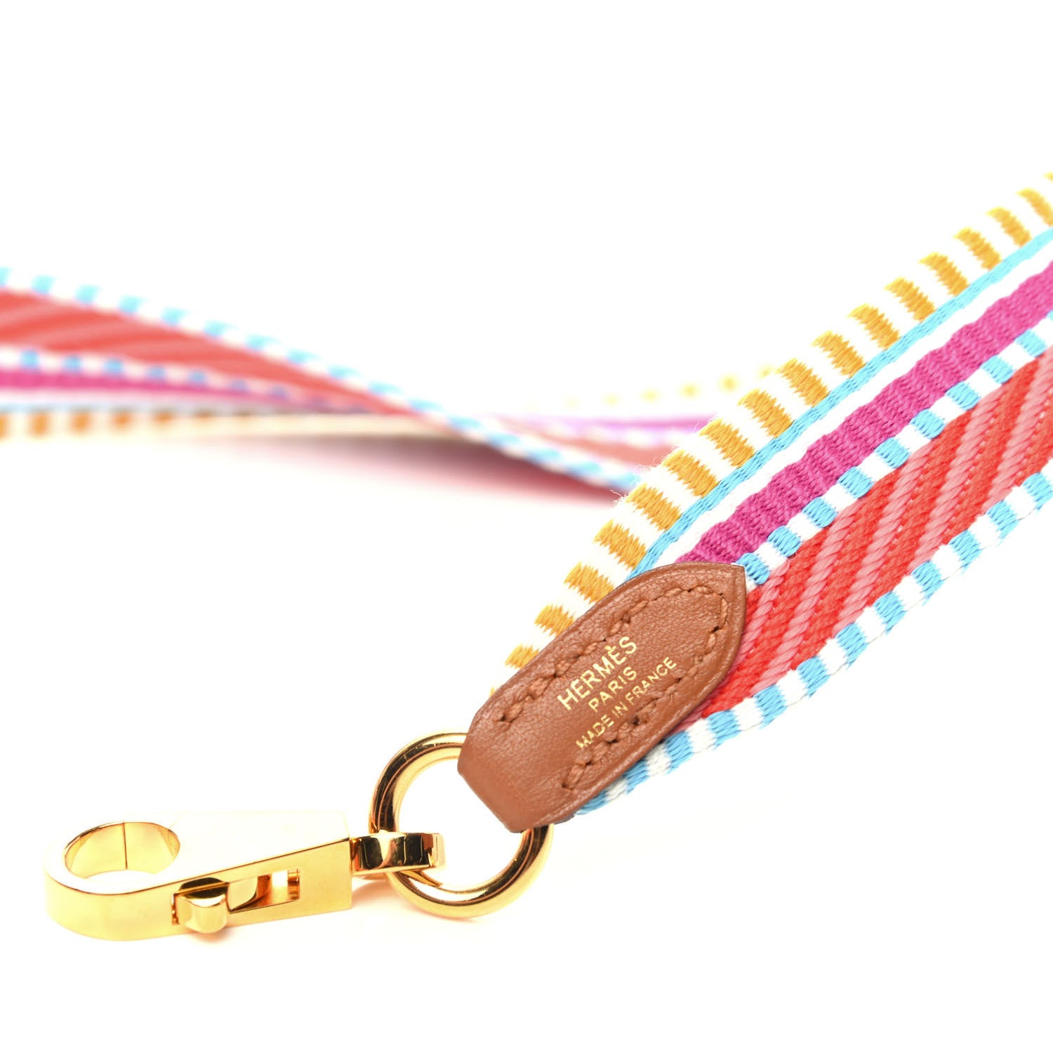 Hermes Toile Swift 25mm Sangle Cavale Shoulder Strap Magnolia Cappucine 3 of 5