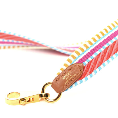 Hermes Toile Swift 25mm Sangle Cavale Shoulder Strap Magnolia Cappucine 3 of 5