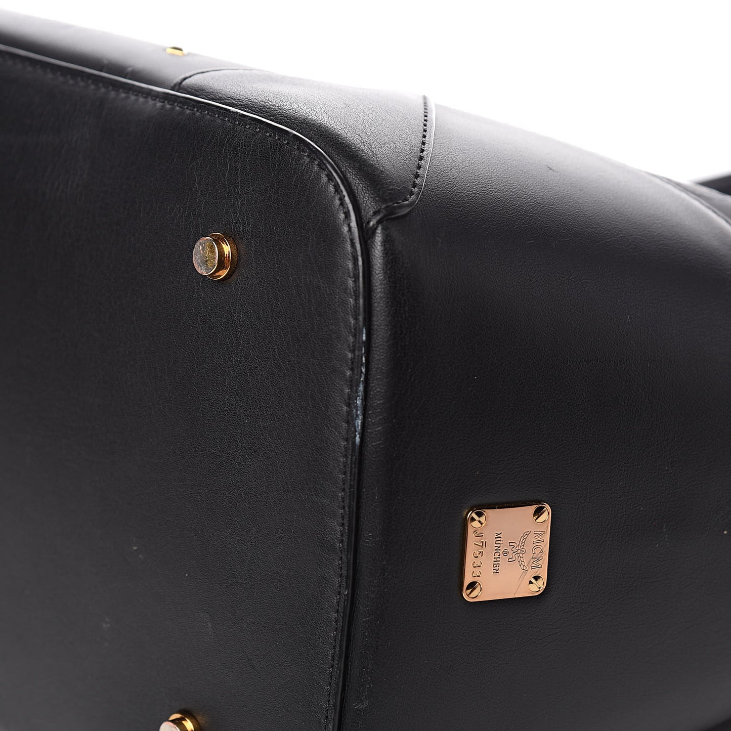 Coated Canvas Studded Shopper Tote Black