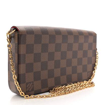 Louis Vuitton Damier Ebene Pochette Felicie Chain Wallet 4 of 10