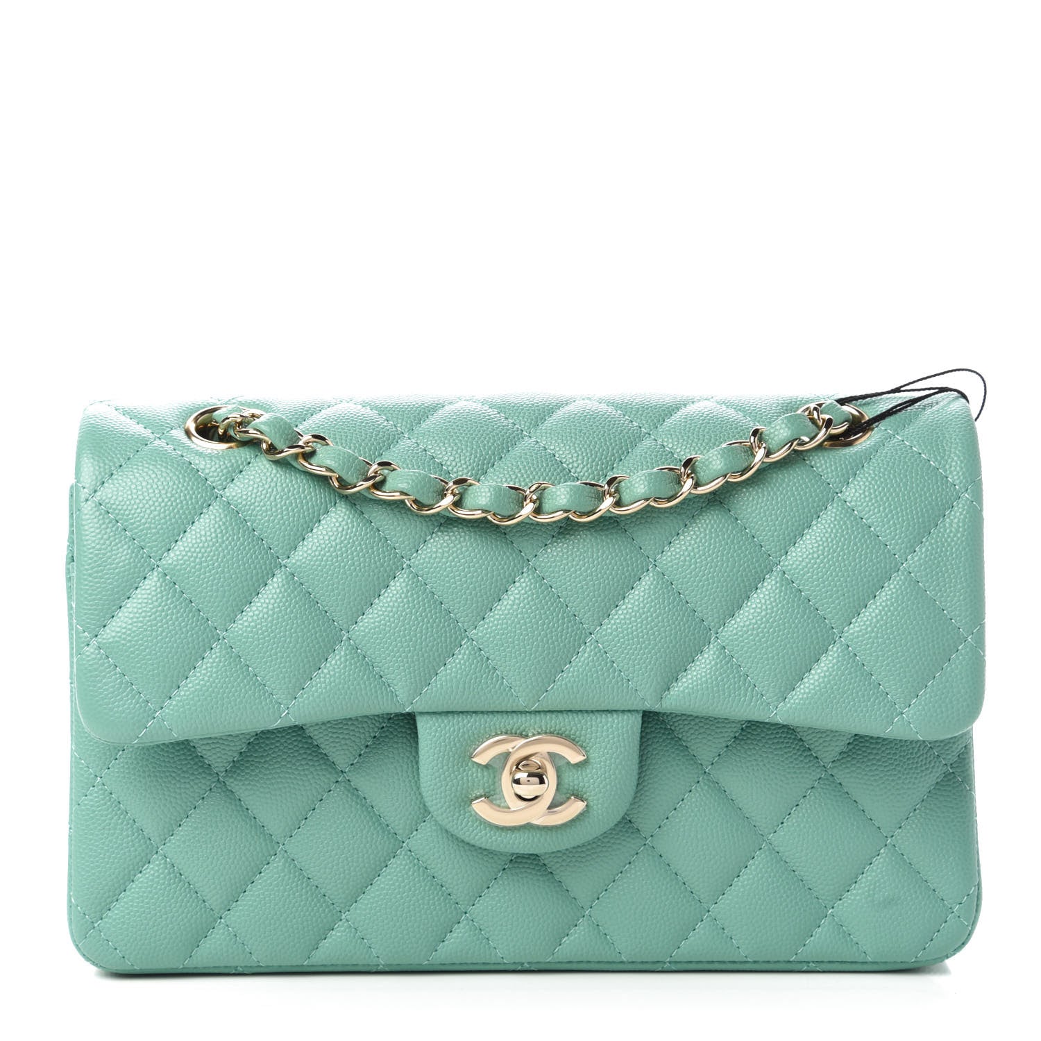 Chanel Caviar Quilted Small Double Flap Light Green 1 of 11