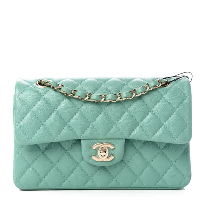 Chanel Caviar Quilted Small Double Flap Light Green 1 of 11