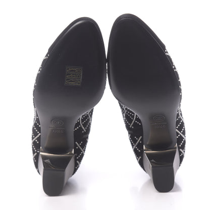 Chanel Kid Suede Strass Short Boots 39.5 Black 5 of 9