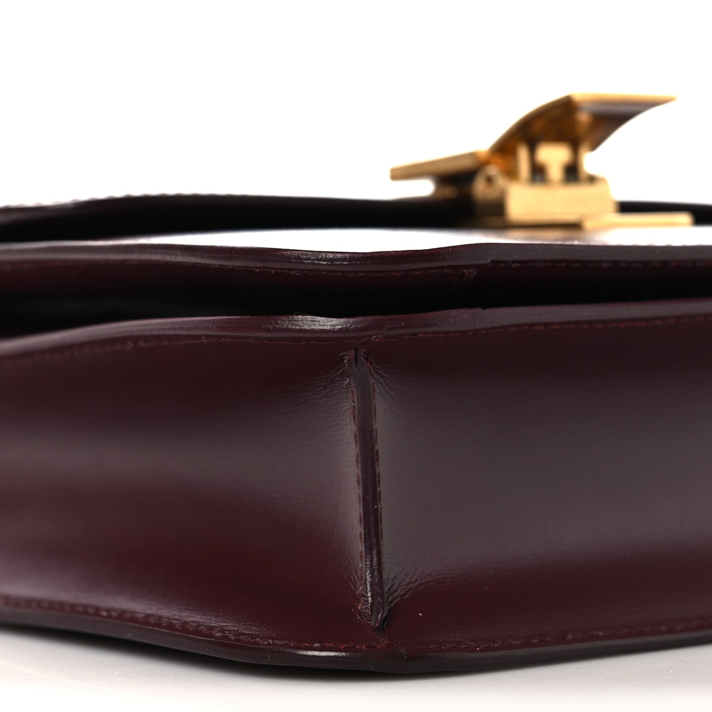 Box Calfskin Teen Classic Box Flap Bag Burgundy