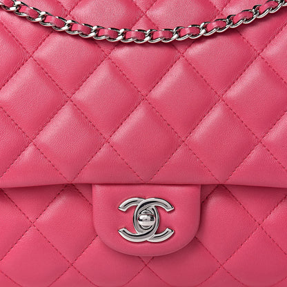 Chanel Lambskin Quilted Clutch With Chain Flap Pink 18 of 18
