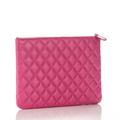 Chanel Lambskin Quilted Medium Cosmetic Case Pink 3 of 7