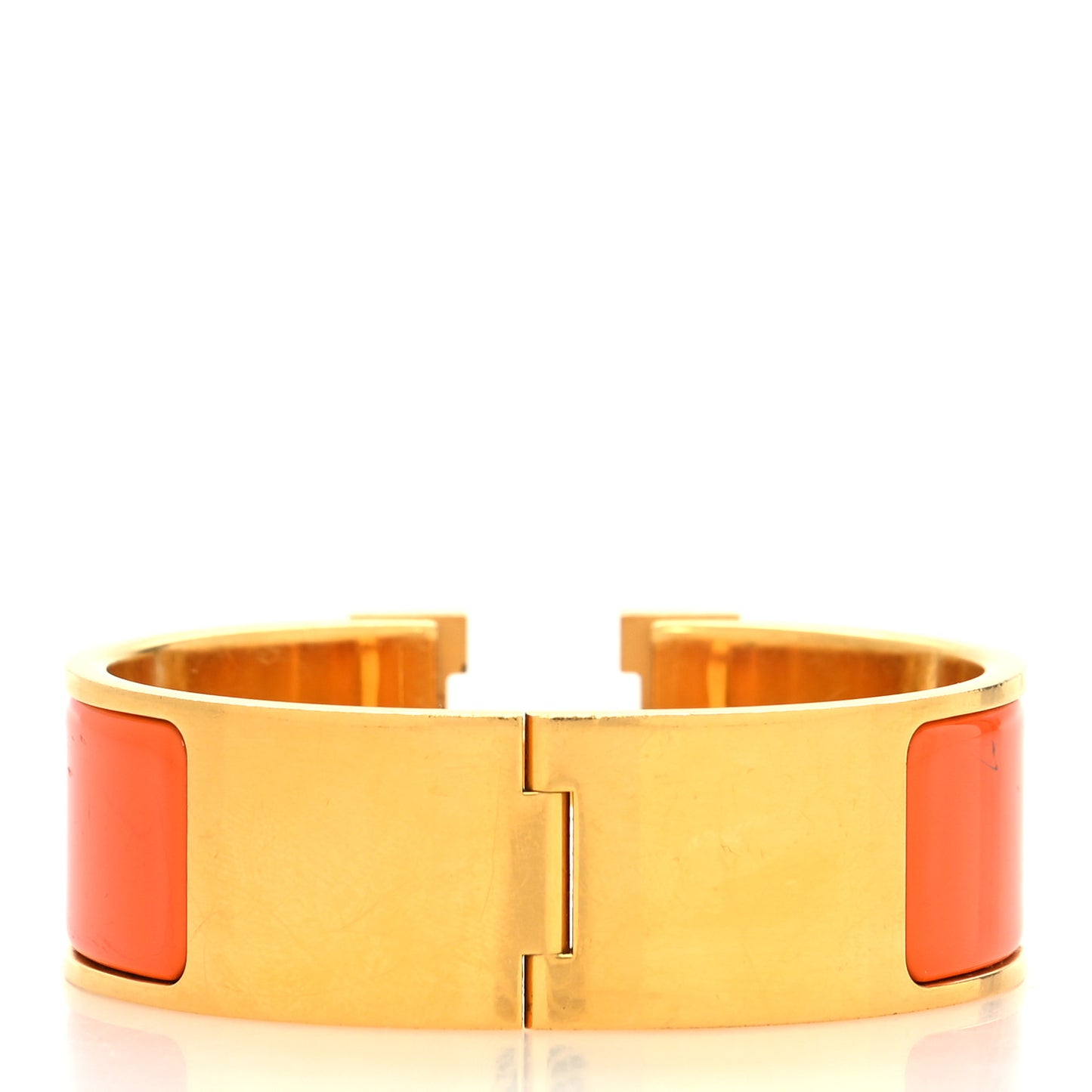 Enamel Wide Clic Clac H Bracelet GM Orange
