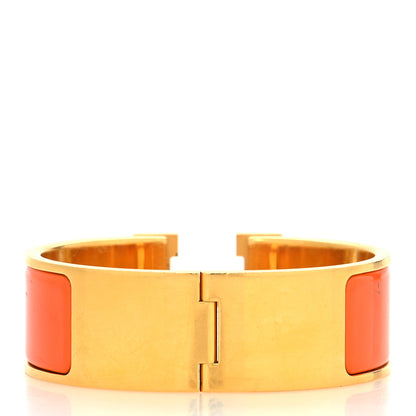 Hermes Enamel Wide Clic Clac H Bracelet GM Orange 3 of 6