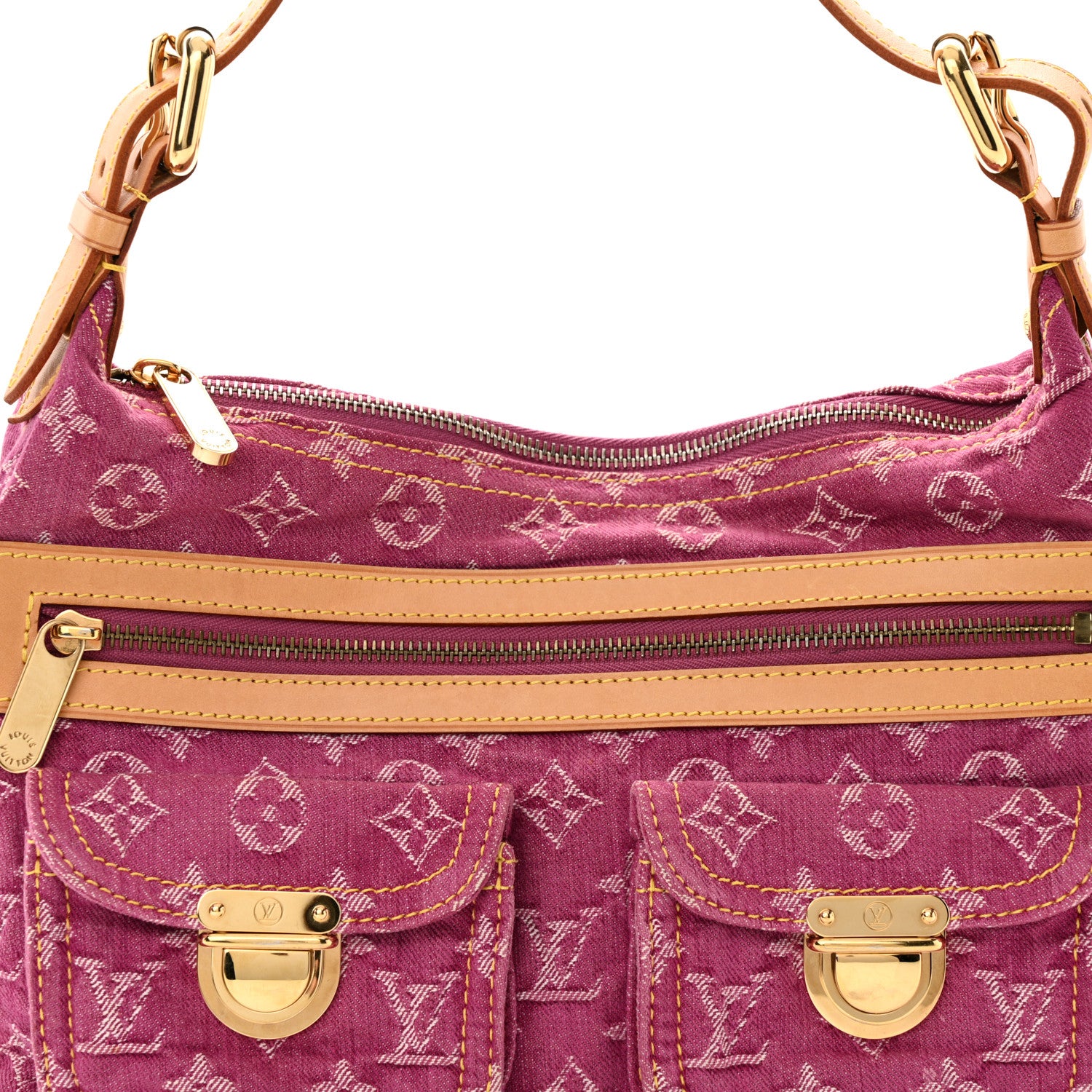 Louis Vuitton LOUIS VUITTON Denim Baggy PM Fuchsia 7 of 9