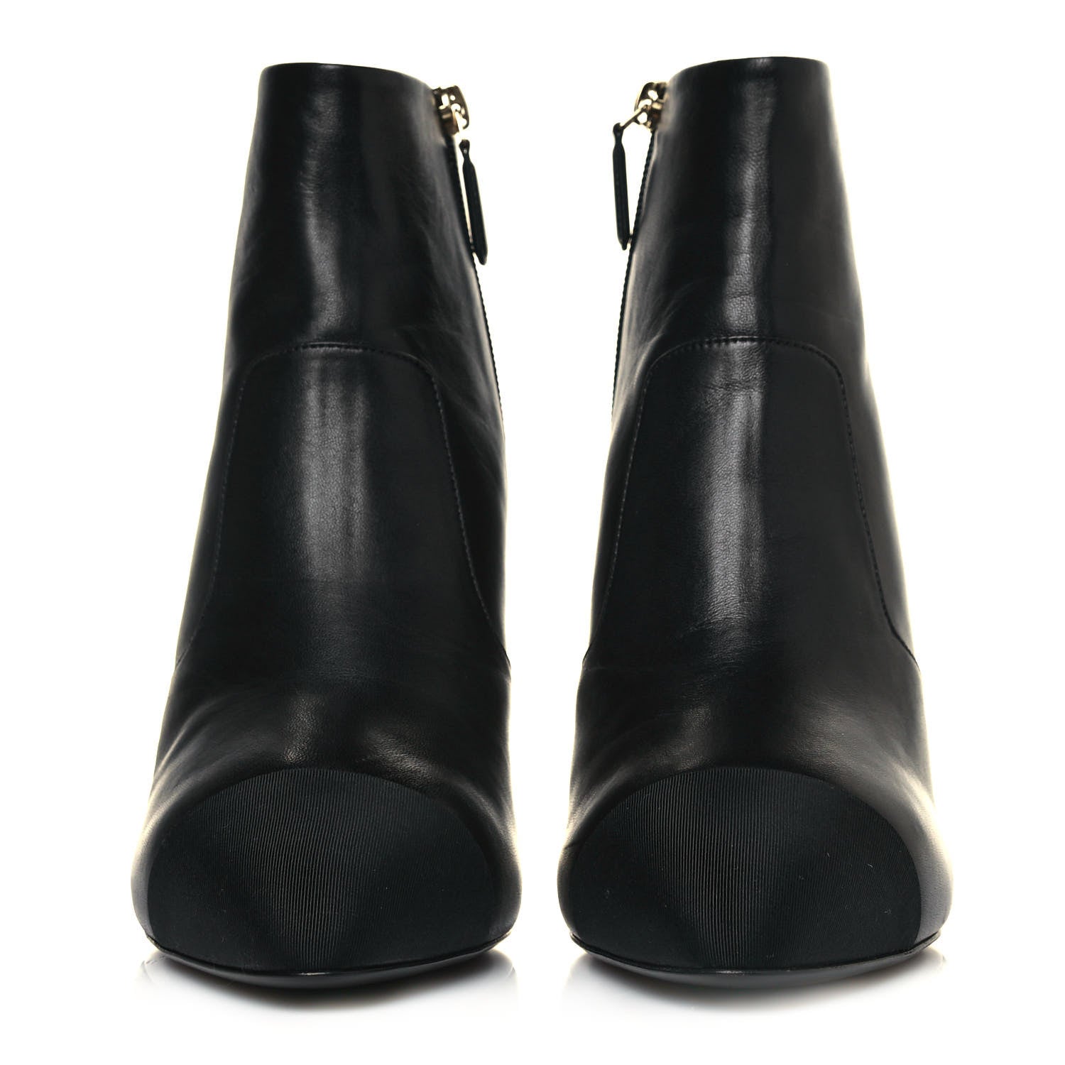 Chanel Lambskin Grosgrain Cap Toe Short Ankle Boots 41 Black 2 of 10