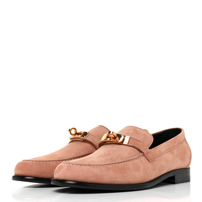 Hermes Suede Goatskin Womens Destin Loafers 36 Rose Aube 3 of 9