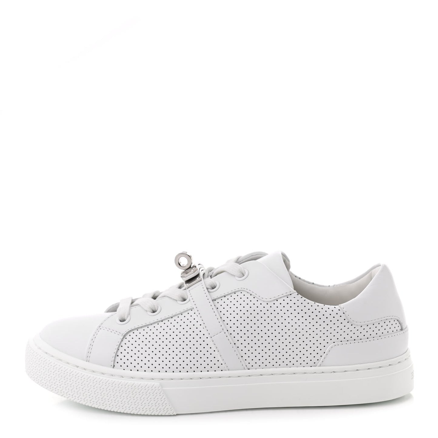 Calfskin Perforated Day Sneakers 36.5 White