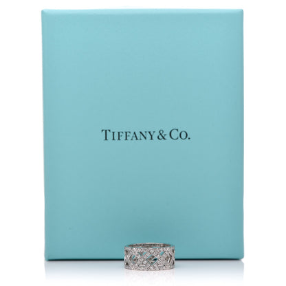 Tiffany Platinum Diamond Braided Diamond Wide Band Ring 49.5 5 4 of 4