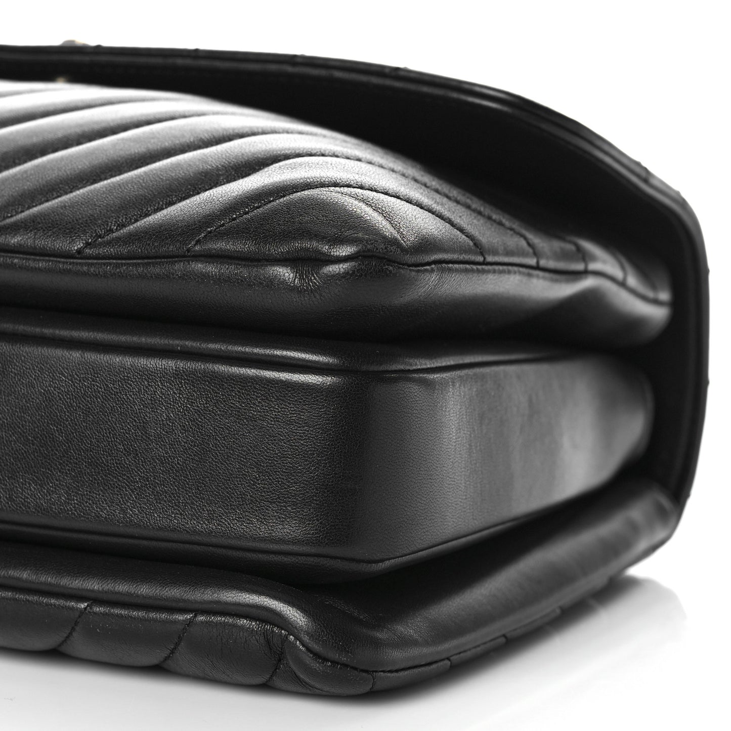 Lambskin Chevron Quilted Medium Trendy CC Dual Handle Flap Bag Black