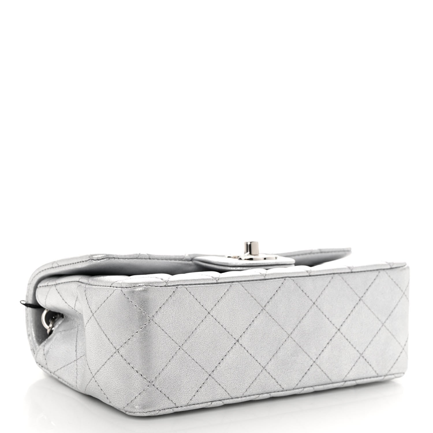 Chanel Metallic Lambskin Quilted Mini Rectangular Flap Silver 4 of 10