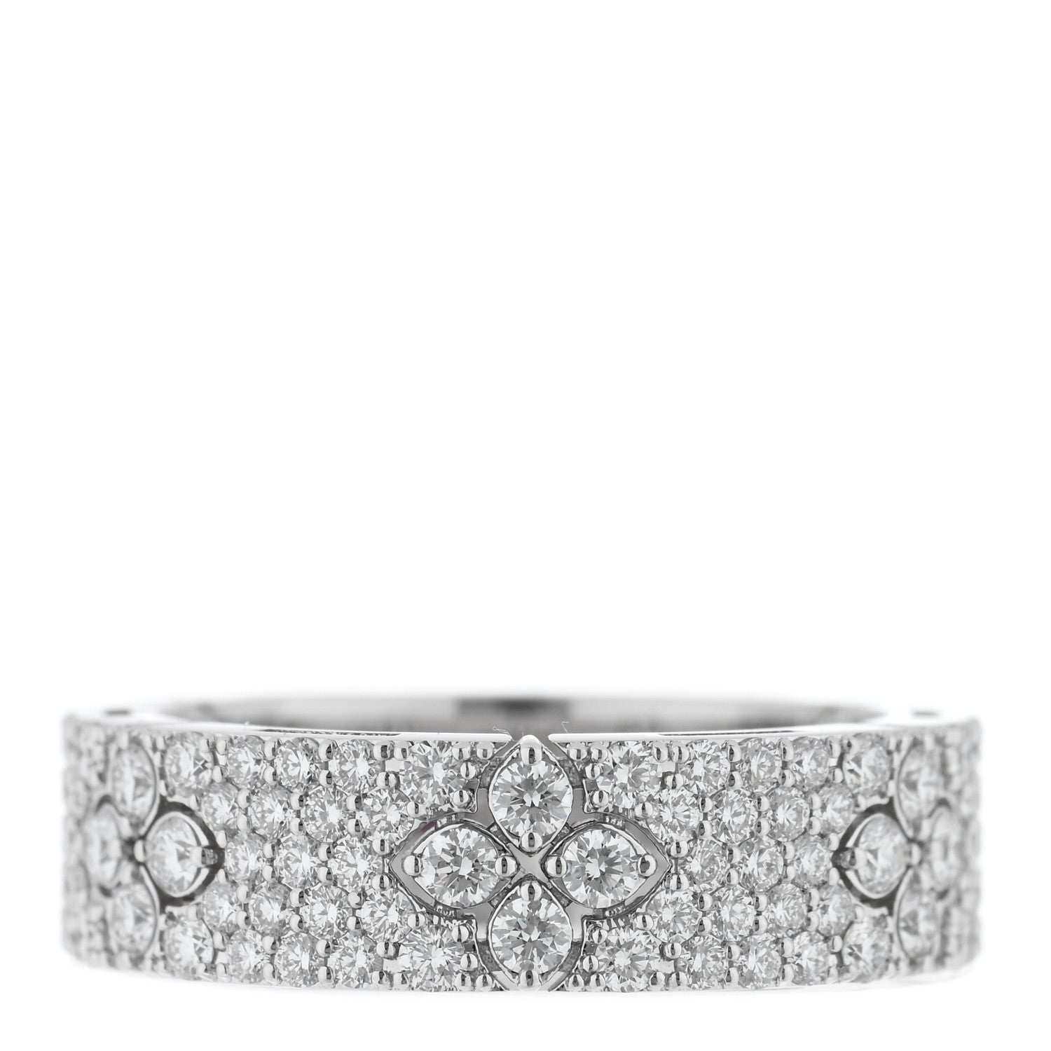 Roberto Coin 18K White Gold Diamond Love in Verona Pave Band Ring 54 7 1 of 4