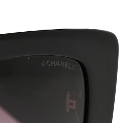 Chanel Acetate Pearl Rectangle Sunglasses 5480-H-A Black 7 of 8