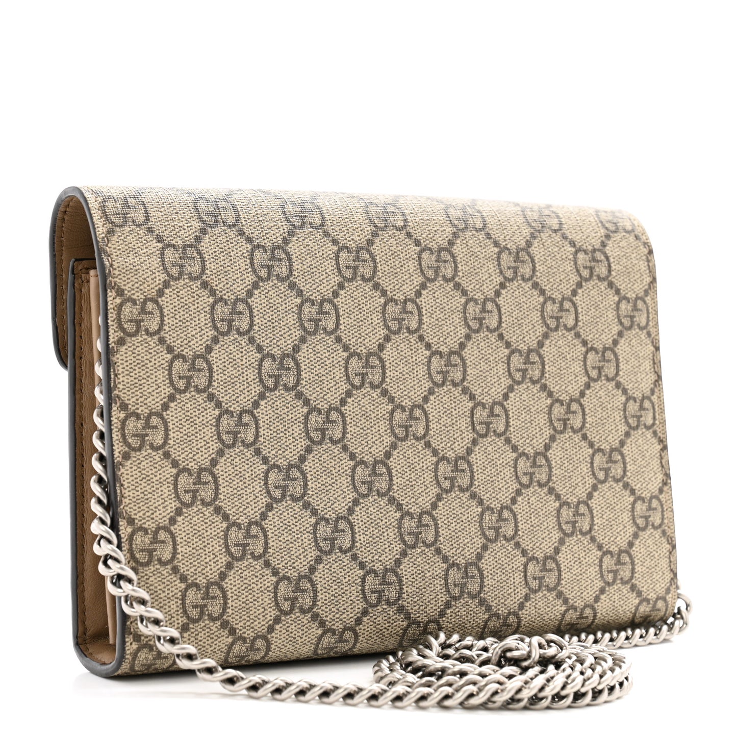 GG Supreme Monogram Mini Dionysus Chain Wallet Beige Taupe