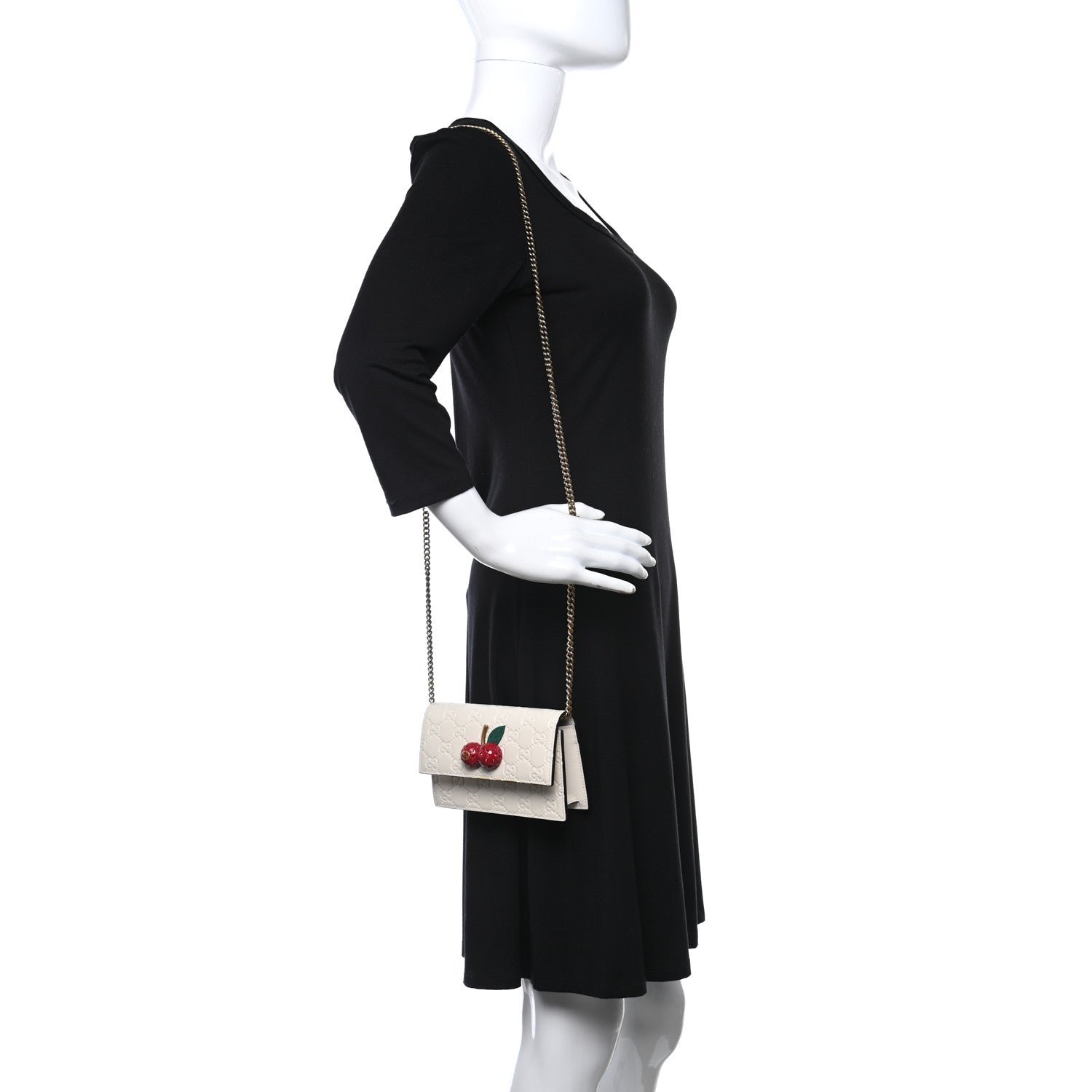Gucci Guccissima Mini Cherry Chain Bag White 2 of 9