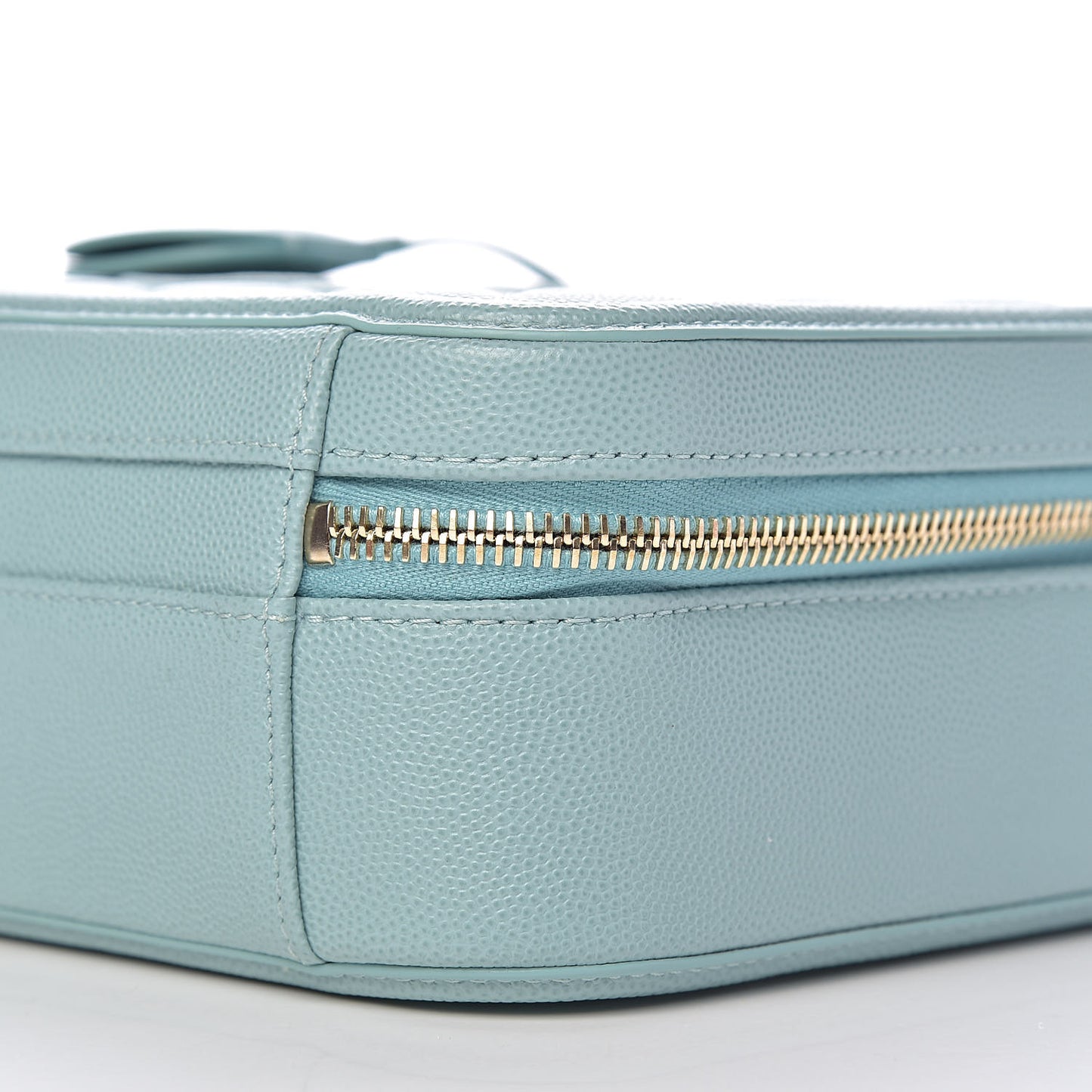 Caviar Quilted Medium CC Filigree Vanity Case Light Blue