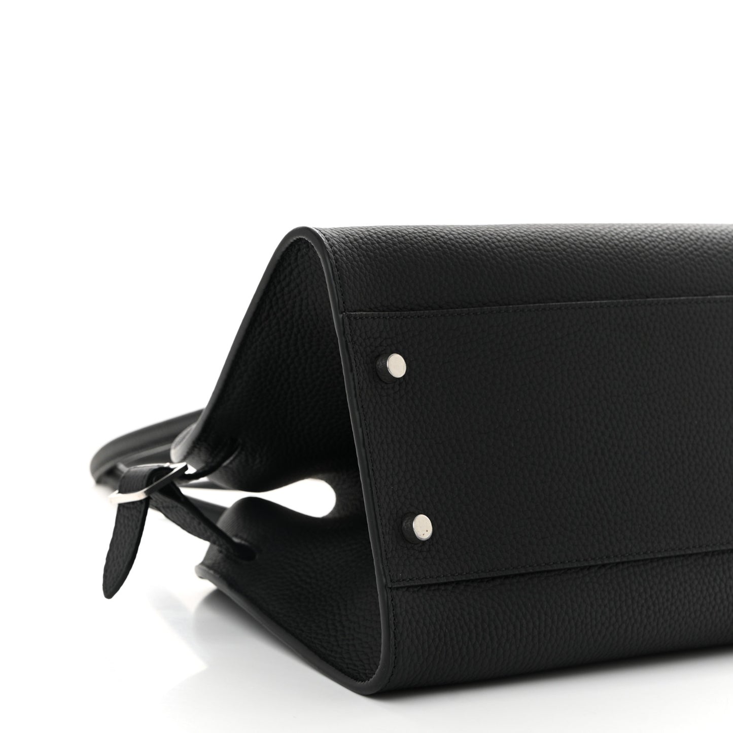 Matte Grained Calfskin Margaux Shoulder 12 Black