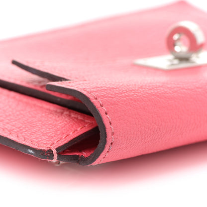 Hermes Chevre Mysore Kelly Pocket Compact Wallet Rose Lipstick 10 of 12